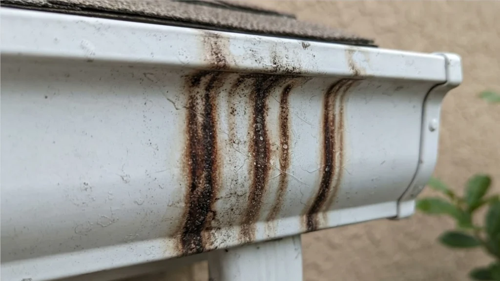Gutter Water Stains or Overflow Marks
