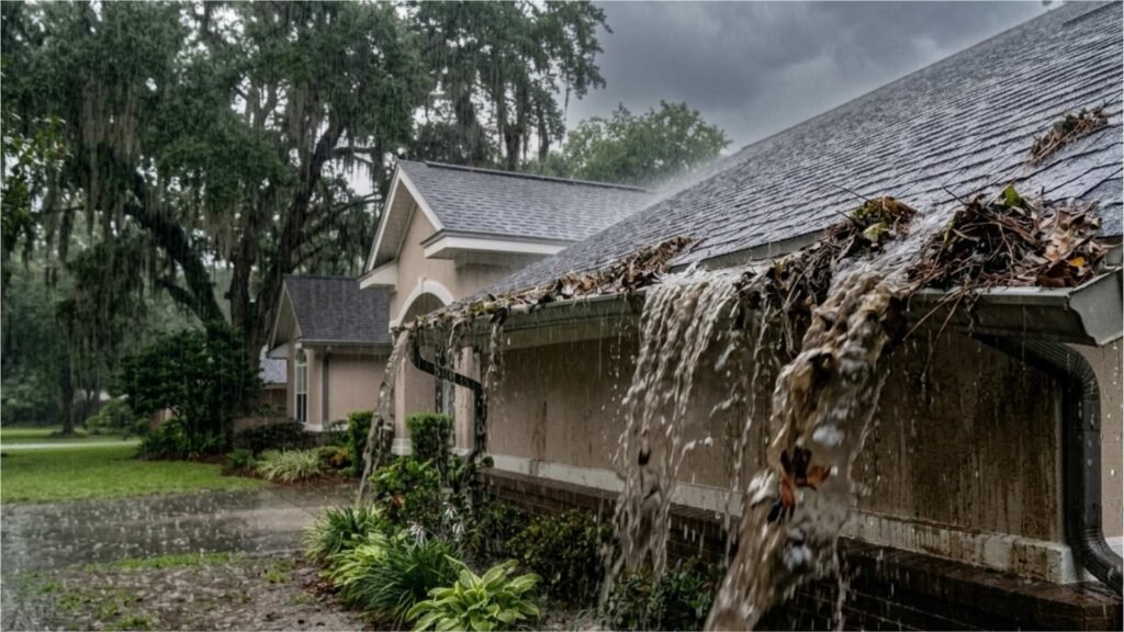 Overflown Gutter In Valdosta