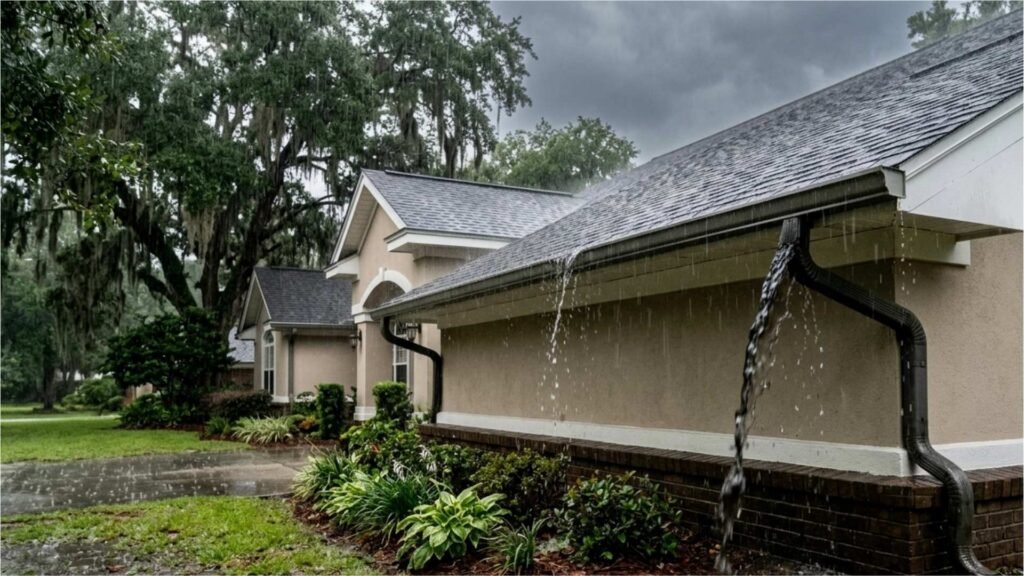 Rain Affecting Gutter of a Valdosta home